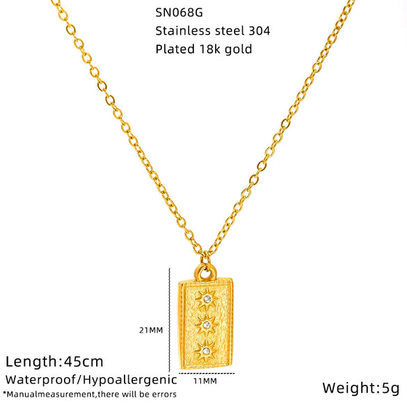 Wholesale Women's Geometric Heart And Flower Pattern Electroplated Titanium Steel Cross Chain Necklace