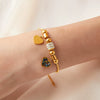 Wholesale Women's Geometric Heart Diamondencrusted 316L Stainless Steel 18K Gold Plated Love Bracelet Jewelry