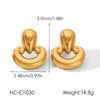 Wholesale Women's Geometric Heart Electroplated Stainless Steel Earrings