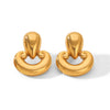 Wholesale Women's Geometric Heart Electroplated Stainless Steel Earrings