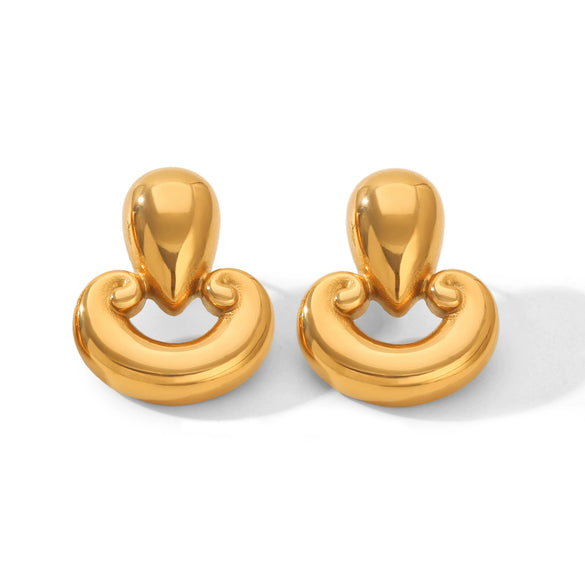 Wholesale Women's Geometric Heart Electroplated Stainless Steel Earrings
