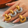 Wholesale Women's Geometric Heart Electroplated Stainless Steel Earrings