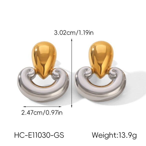 Wholesale Women's Geometric Heart Electroplated Stainless Steel Earrings