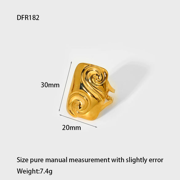 Wholesale Women's Geometric Heart Flower Rhombus Animal Zodiac Stainless Steel 18K Gold Plated Ring Jewelry
