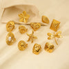 Wholesale Women's Geometric Heart Flower Rhombus Animal Zodiac Stainless Steel 18K Gold Plated Ring Jewelry