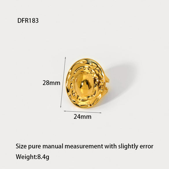 Wholesale Women's Geometric Heart Flower Rhombus Animal Zodiac Stainless Steel 18K Gold Plated Ring Jewelry
