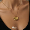 Wholesale Women's Geometric Heart Pendant Stainless Steel Goldplated Necklace