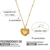 Wholesale Women's Geometric Heart Pendant Stainless Steel Goldplated Necklace