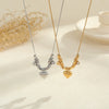 Wholesale Women's Geometric Heart Pendant Stainless Steel 18K Electroplated Necklace