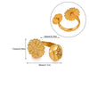 Wholesale Women's Geometric Heart Shape Inlaid With Gold Stainless Steel Doublelayer Butterfly Frosted Opening Adjustable Tail Ring Jewelry