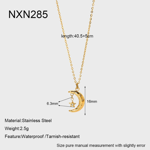 Wholesale Women's Geometric Heart Shape Stainless Steel Necklace With Vacuum Real Gold Plating In Pvd Furnace And Black Rope Chain