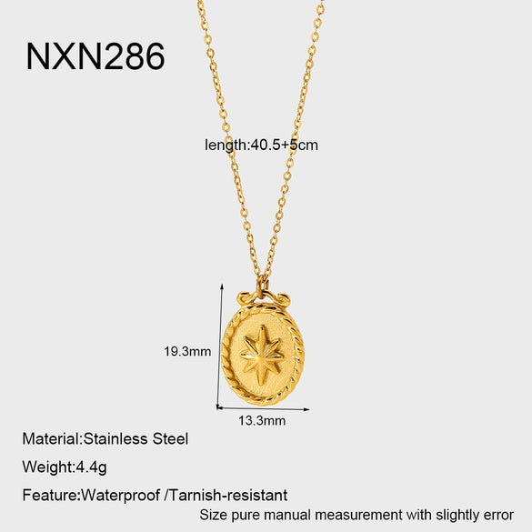Wholesale Women's Geometric Heart Shape Stainless Steel Necklace With Vacuum Real Gold Plating In Pvd Furnace And Black Rope Chain