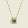 Wholesale Women's Geometric Heart Shape Zircon Pendant Necklace With Oshaped Stainless Steel Chain Real Gold Plated