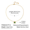 Wholesale Women's Geometric Heart Shape Zircon Pendant Necklace With Oshaped Stainless Steel Chain Real Gold Plated