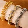 Wholesale Women's Geometric Heart Splicing Tassel Stainless Steel Goldplated Bracelet Fashionable Accessories