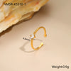 Wholesale Women's Geometric Heart Stainless Steel Electroplated Ring