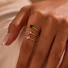 Wholesale Women's Geometric Heart Stainless Steel Electroplated Ring