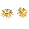 Wholesale Women's Geometric Heart Stainless Steel Vacuum Real Gold Plated Earrings