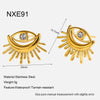 Wholesale Women's Geometric Heart Stainless Steel Vacuum Real Gold Plated Earrings