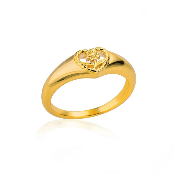 Wholesale Women's Geometric Heartshaped And Fruitshaped Inlaid With Gold Copper Ring Accessories