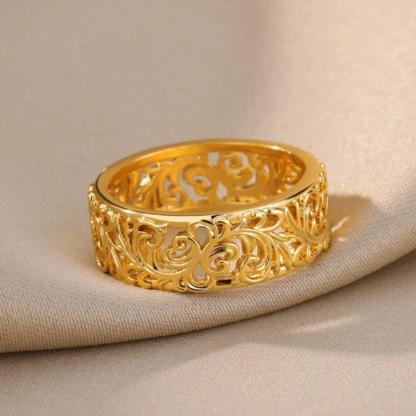 Wholesale Women's Geometric Heartshaped And Fruitshaped Inlaid With Gold Copper Ring Accessories