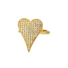 Wholesale Women's Geometric Heartshaped Copper Gold Inlaid Open Ring Jewelry