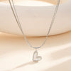 Wholesale Women's Geometric Heartshaped Electroplated Calendering Chain Necklace