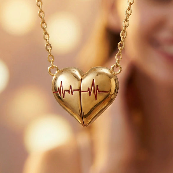 Wholesale Women's Geometric Heartshaped Electroplated Stainless Steel Pendant Necklace Light Luxury Style