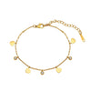 Wholesale Women's Geometric Heartshaped Rhinestone Stainless Steel Electroplated Bracelet