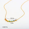 Wholesale Women's Geometric Heartshaped Rhinestone Stainless Steel Necklace With 18K Gold Electroplating