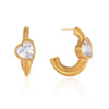 Wholesale Women's Geometric Heartshaped Stainless Steel Earrings With Vacuum Real Gold Plating In Pvd Furnace