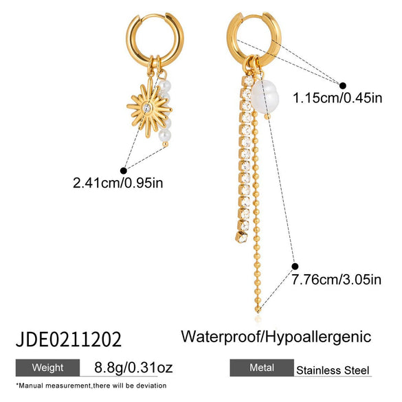 Wholesale Women's Geometric Heartshaped Stainless Steel Earrings With Vacuum Real Gold Plating In Pvd Furnace