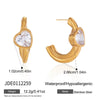Wholesale Women's Geometric Heartshaped Stainless Steel Earrings With Vacuum Real Gold Plating In Pvd Furnace