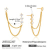 Wholesale Women's Geometric Heartshaped Stainless Steel Earrings With Vacuum Real Gold Plating In Pvd Furnace