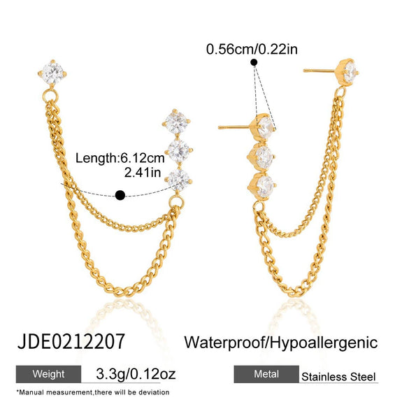 Wholesale Women's Geometric Heartshaped Stainless Steel Earrings With Vacuum Real Gold Plating In Pvd Furnace