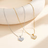 Wholesale Women's Geometric Heartshaped Stainless Steel Shell Pearl Titanium Steel Electroplated Calendering Chain Necklace
