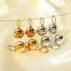 Wholesale Women's Geometric Hollow Ball Earrings In Smooth Stainless Steel With 18K Gold Plated Vacuum Real Gold Electroplating In Pvd Furnace