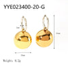 Wholesale Women's Geometric Hollow Ball Earrings In Smooth Stainless Steel With 18K Gold Plated Vacuum Real Gold Electroplating In Pvd Furnace