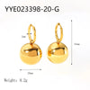 Wholesale Women's Geometric Hollow Ball Earrings In Smooth Stainless Steel With 18K Gold Plated Vacuum Real Gold Electroplating In Pvd Furnace