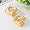 Wholesale Women's Geometric Hollow Circle Square Alloy Electroplated Earrings