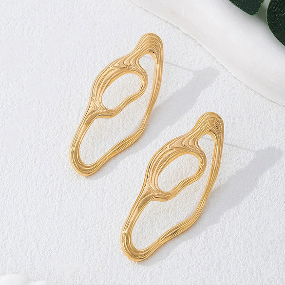 Wholesale Women's Geometric Hollow Electroplated Alloy Fashion Earrings
