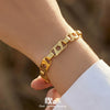 Wholesale Women's Geometric Hollow Flowershaped Stainless Steel Electroplated Bracelet