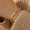 Wholesale Women's Geometric Hollow Flowershaped Stainless Steel Electroplated Bracelet