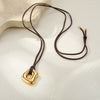Wholesale Women's Geometric Hollow Stainless Steel Electroplated Pendant Necklace