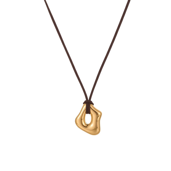 Wholesale Women's Geometric Hollow Stainless Steel Electroplated Pendant Necklace