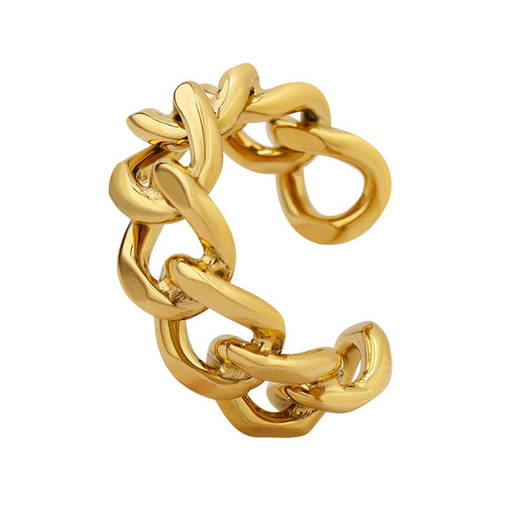 Wholesale Women's Geometric Hollow Twist Opening Electroplated Titanium Steel Ring