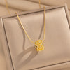 Wholesale Women's Geometric Hollowout Zircon Copper Necklace With Real Gold Plating