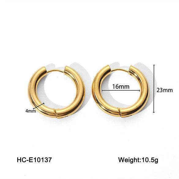 Wholesale Women's Geometric Hoop Stainless Steel Electroplated Earrings