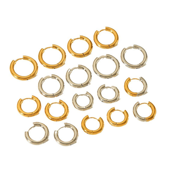 Wholesale Women's Geometric Hoop Stainless Steel Electroplated Earrings