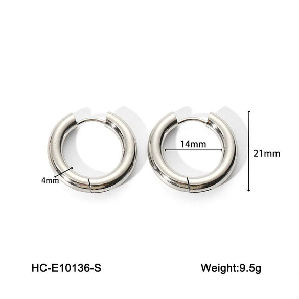 Wholesale Women's Geometric Hoop Stainless Steel Electroplated Earrings